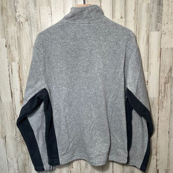 Vintage Y2K Old Navy Embroidered Fleece Quarter Zip Sweater‎ Gray Mens Medium - Picture 5 of 5